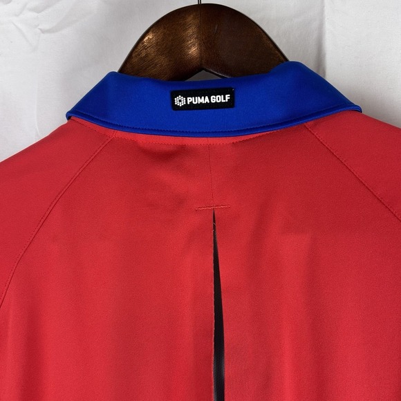 Puma Polo Shirt Mens Large Red Short Sleeve Golf Performance Dry Cell - Picture 10 of 13